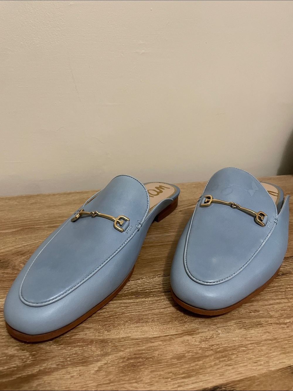Sam Edelman - Women’s Robin Blue Leather Slip-On Loafers
